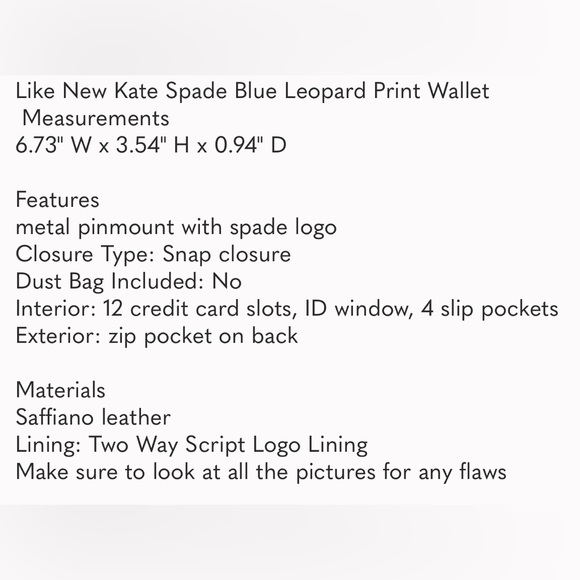 Kate Spade Leopard/Ikat Wallet - never used - Picture 5 of 5